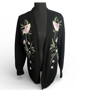 Vintage Cervelle Angora LambsWool Sweater Cardigan Sz L Boho Cottagecore 80s